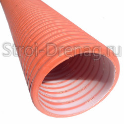 Труба, дренажная двухслойная Политэк 3000 d368/315 SN8 (6 м) с перфорацией